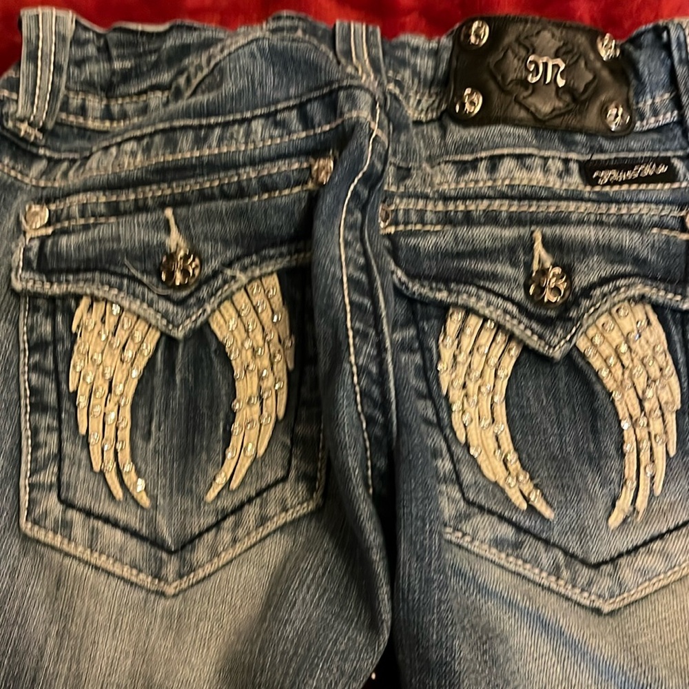 Miss Me Angel wings boot cut sz 28